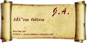 Jóna Adina névjegykártya
